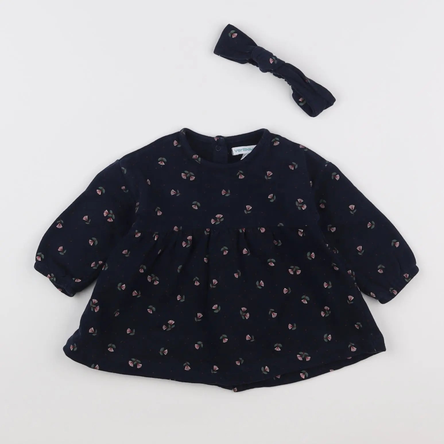 Vertbaudet - robe bleu - 9 mois