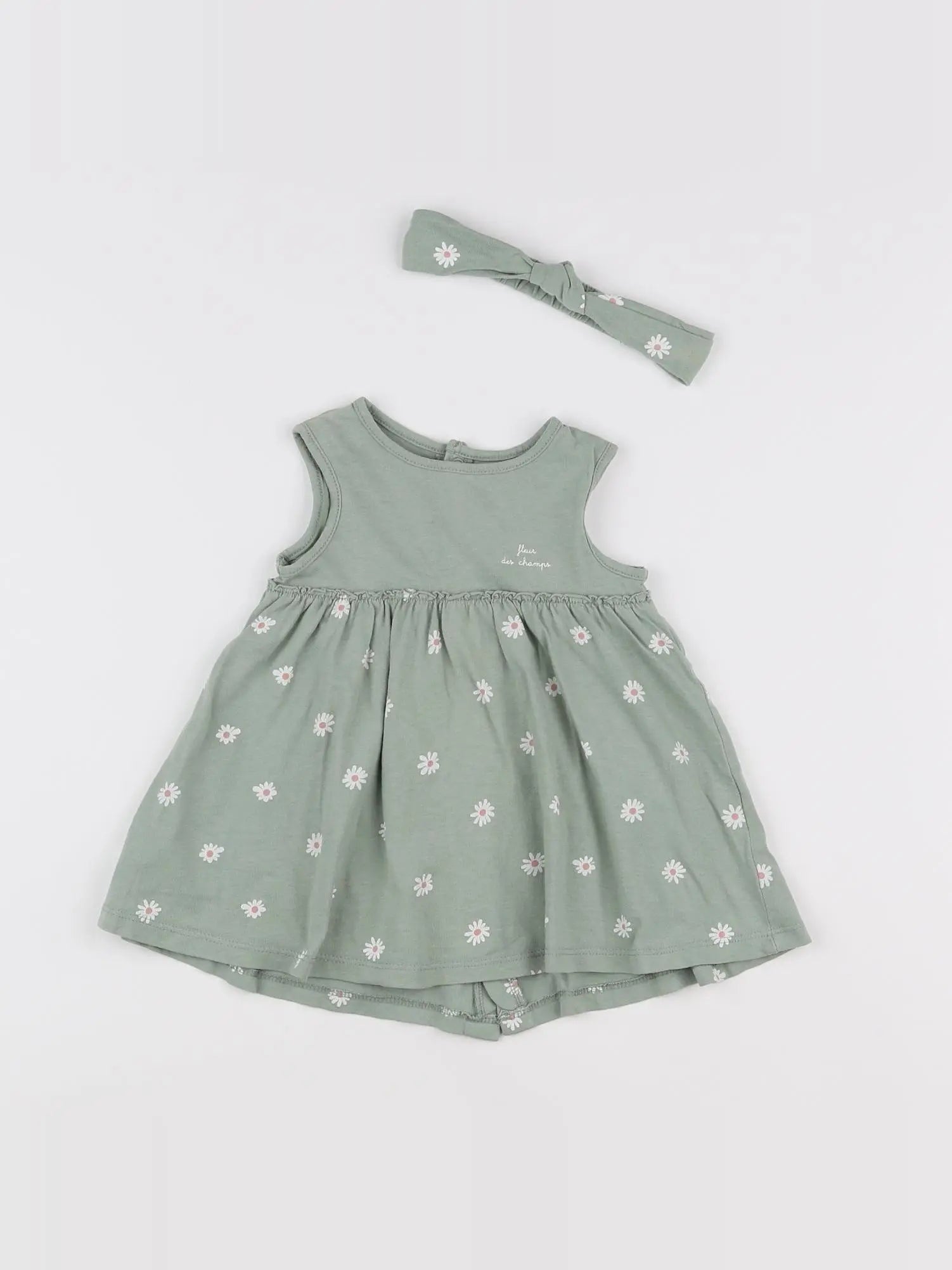Vertbaudet - robe vert - 6 mois