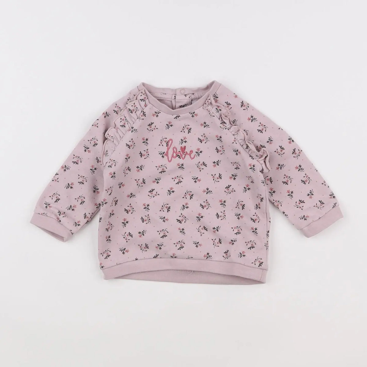 Vertbaudet - sweat rose - 6 mois