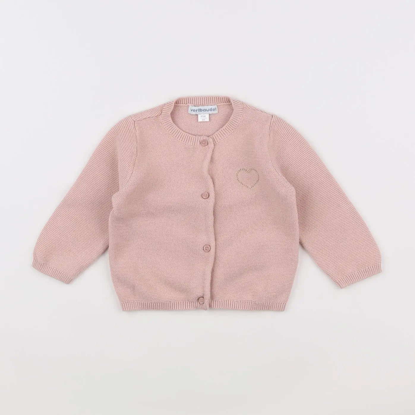Vertbaudet - gilet rose - 6 mois