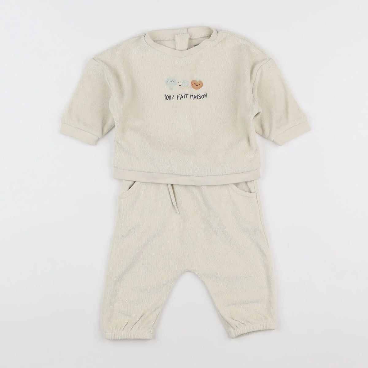 Vertbaudet - ensemble beige - 6 mois