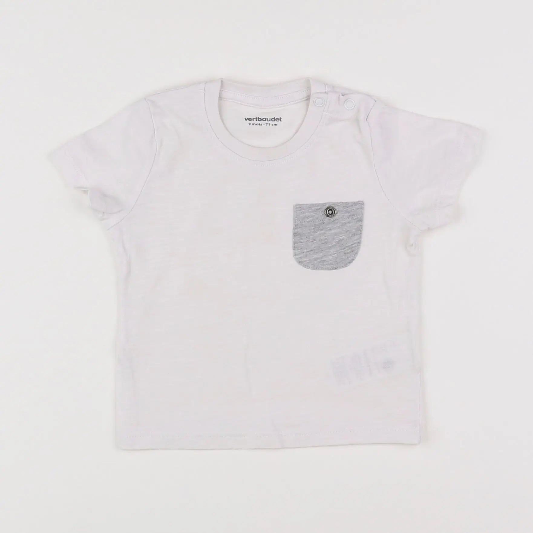 Vertbaudet - tee-shirt blanc - 9 mois