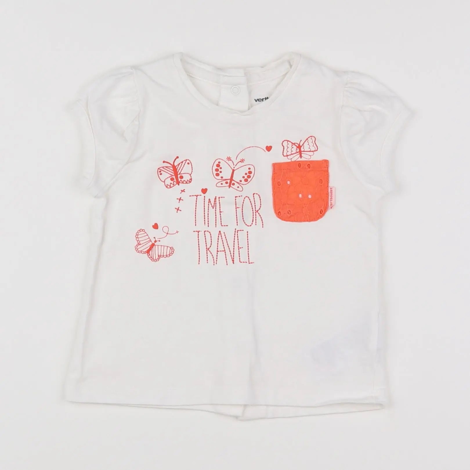Vertbaudet - tee-shirt blanc - 9 mois