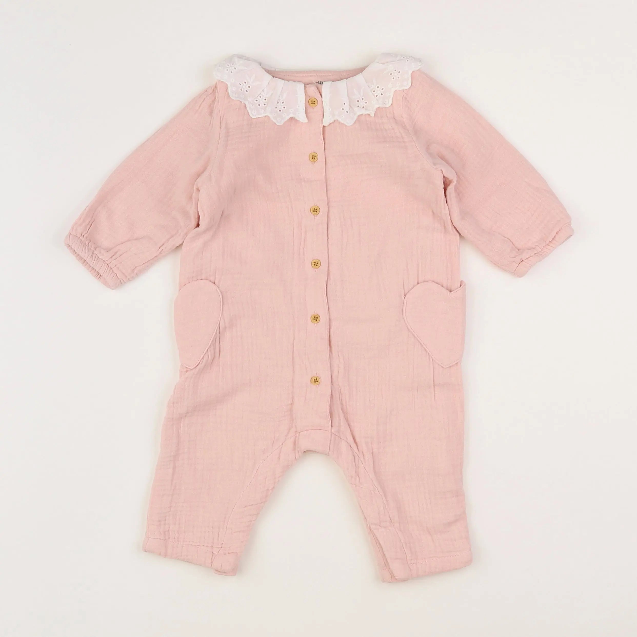 Vertbaudet - combinaison rose - 6 mois
