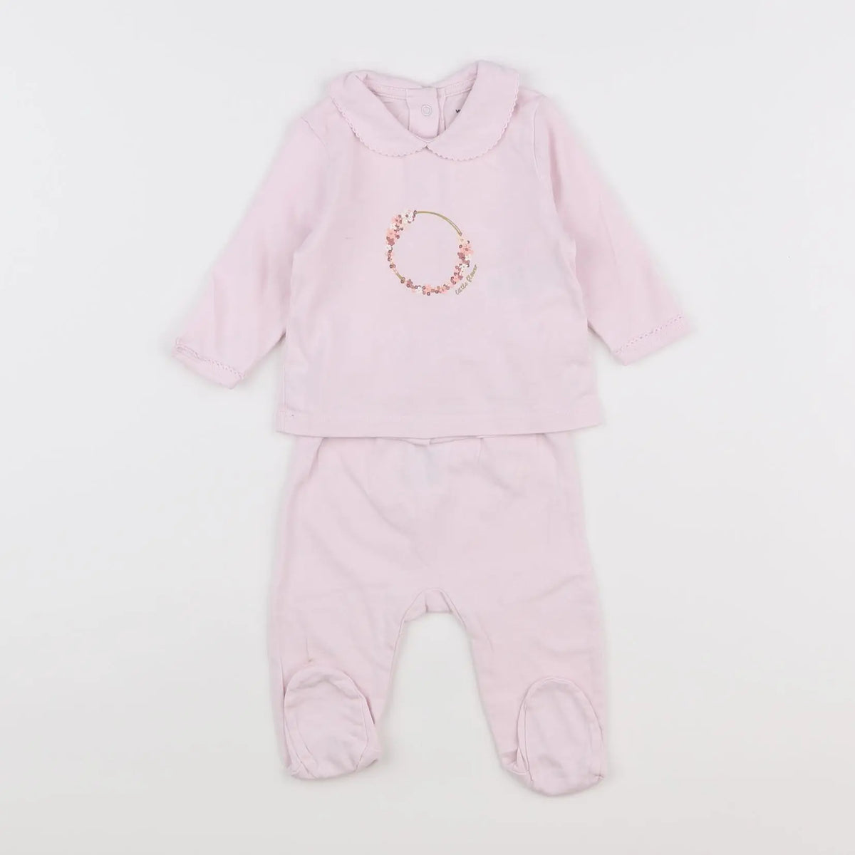 Vertbaudet - pyjama coton rose - 3 mois