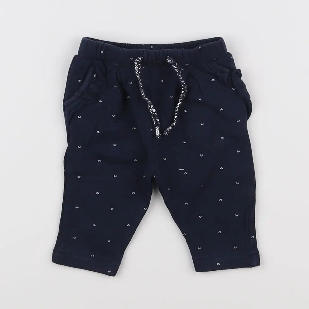Vertbaudet - jogging bleu, argent - 3 mois
