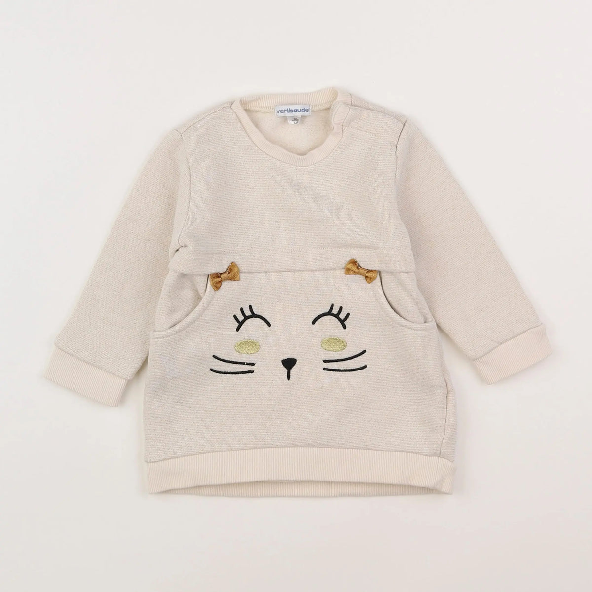 Vertbaudet - robe beige - 12 mois