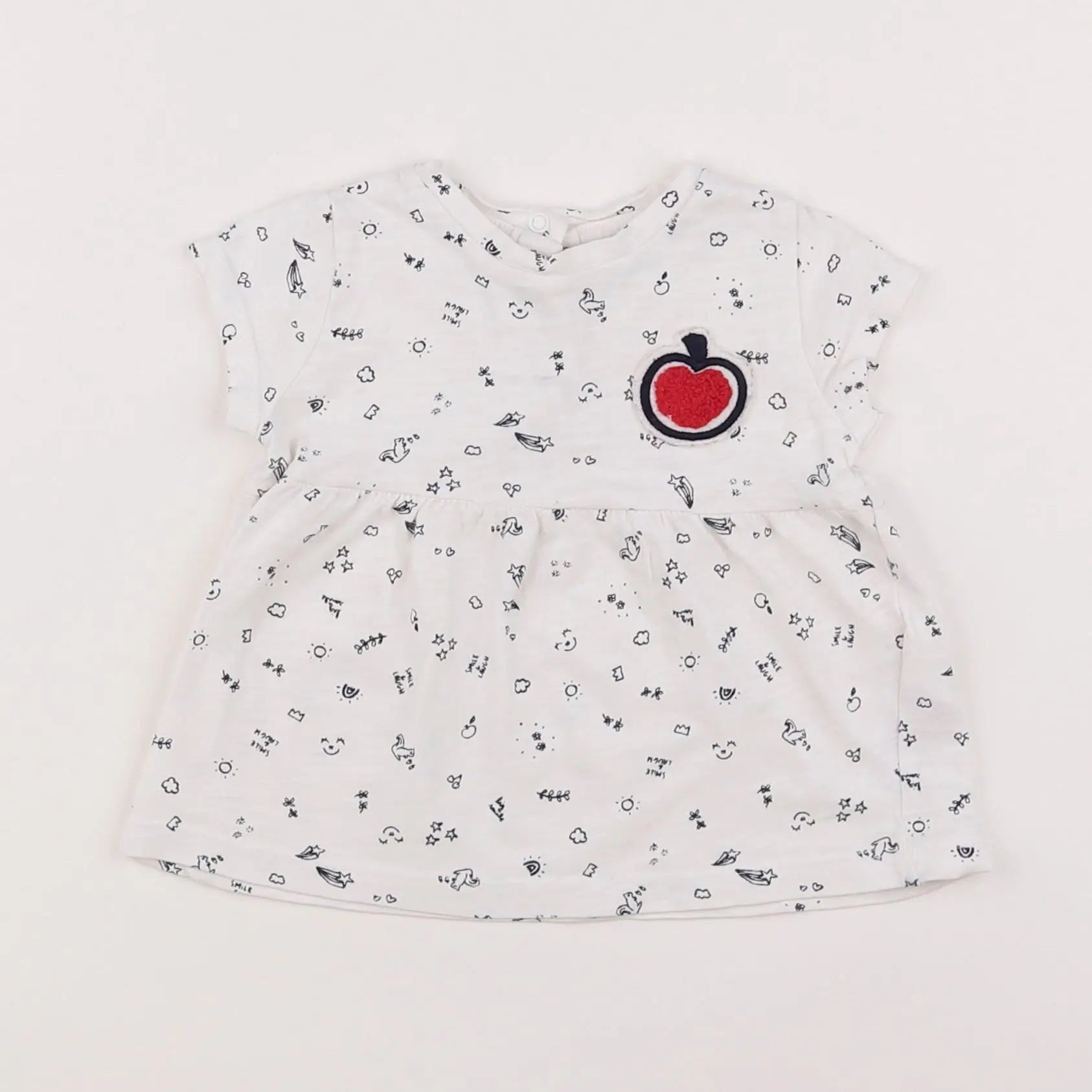 Vertbaudet - tee-shirt blanc - 6 mois