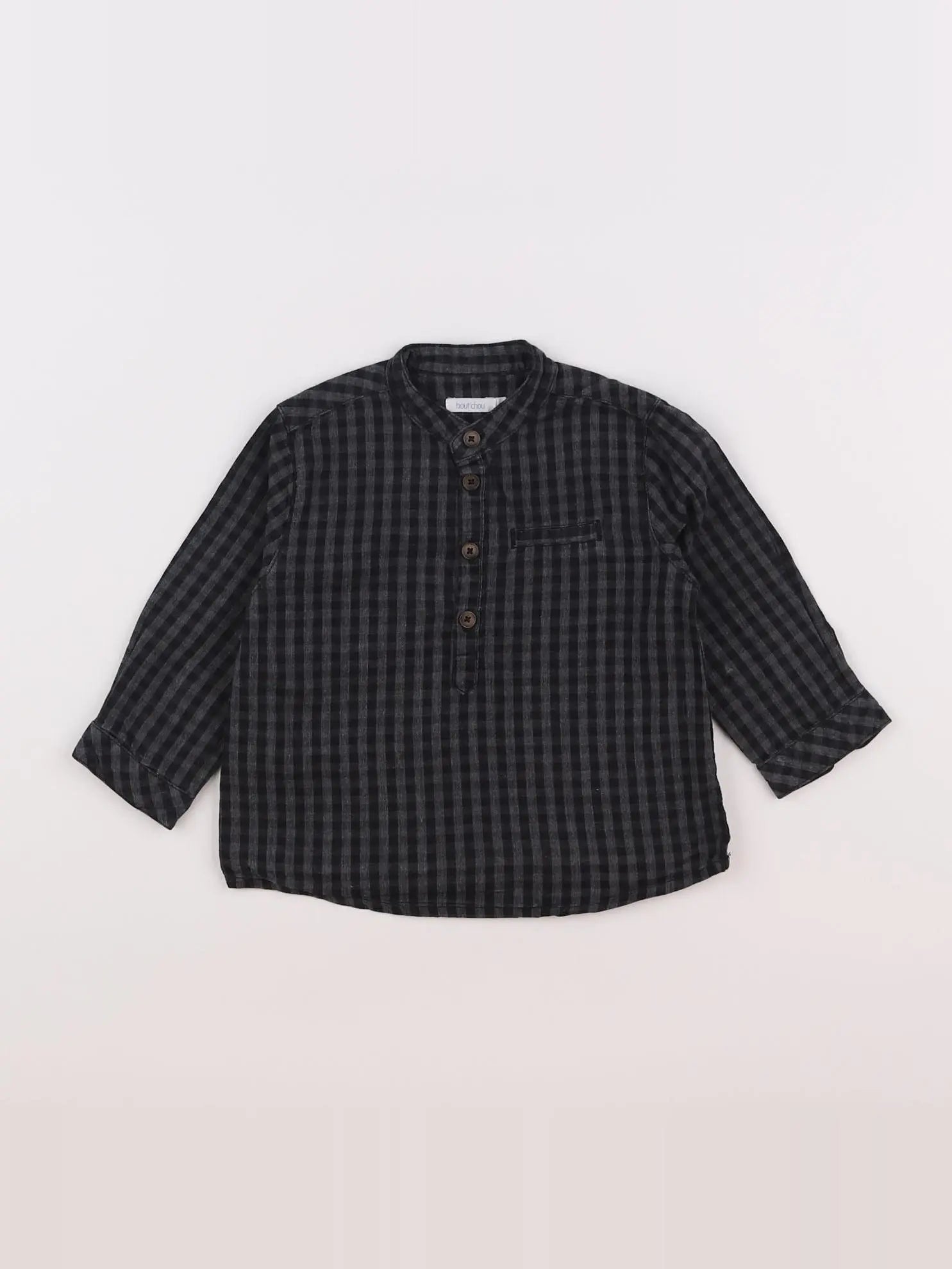 Boutchou - chemise noir, gris - 9 mois