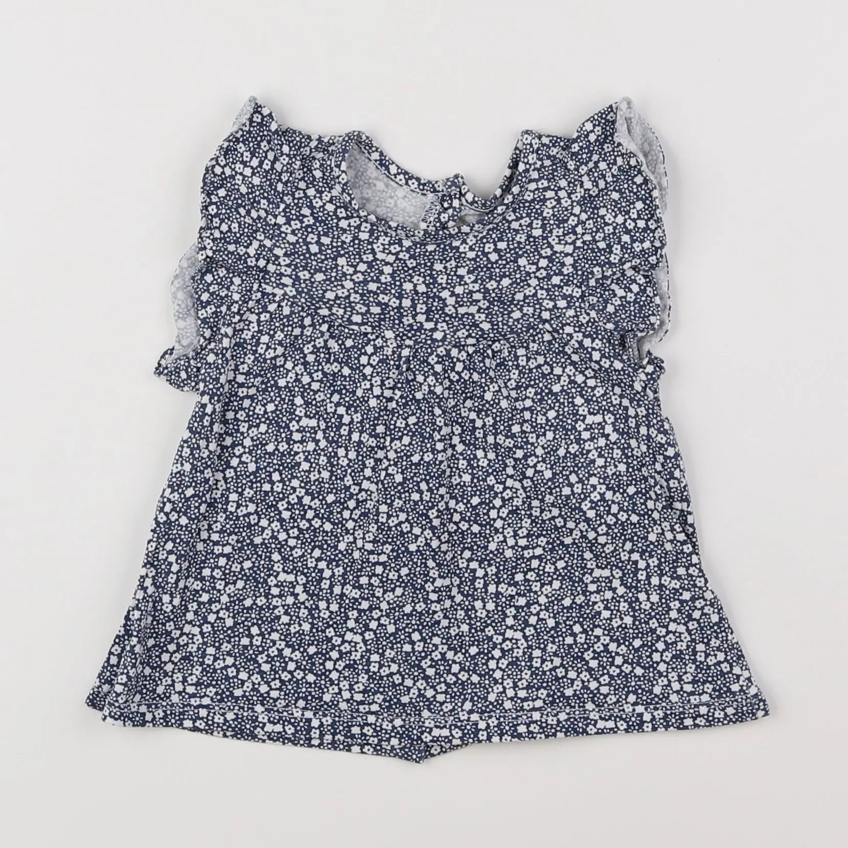 Vertbaudet - tee-shirt bleu, blanc - 9 mois
