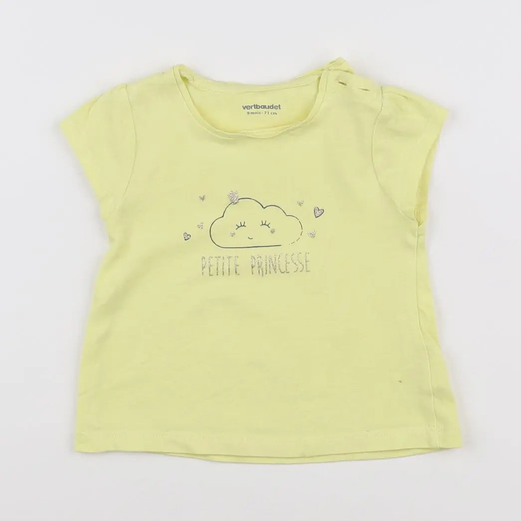 Vertbaudet - tee-shirt jaune - 9 mois