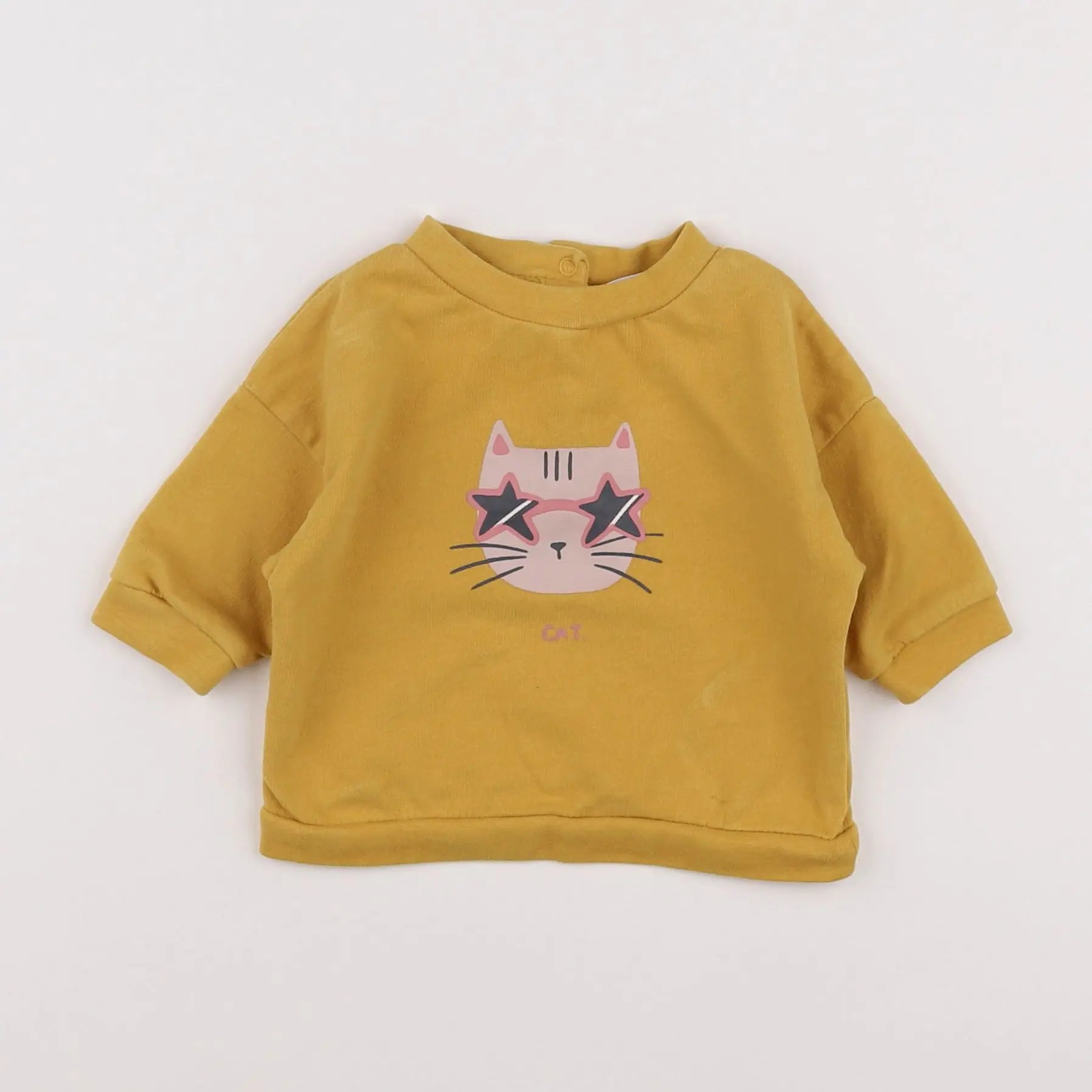 Vertbaudet - sweat jaune - 3 mois