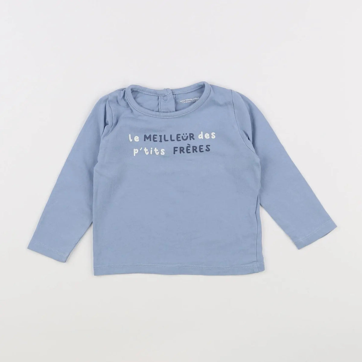 Vertbaudet - tee-shirt bleu - 12 mois