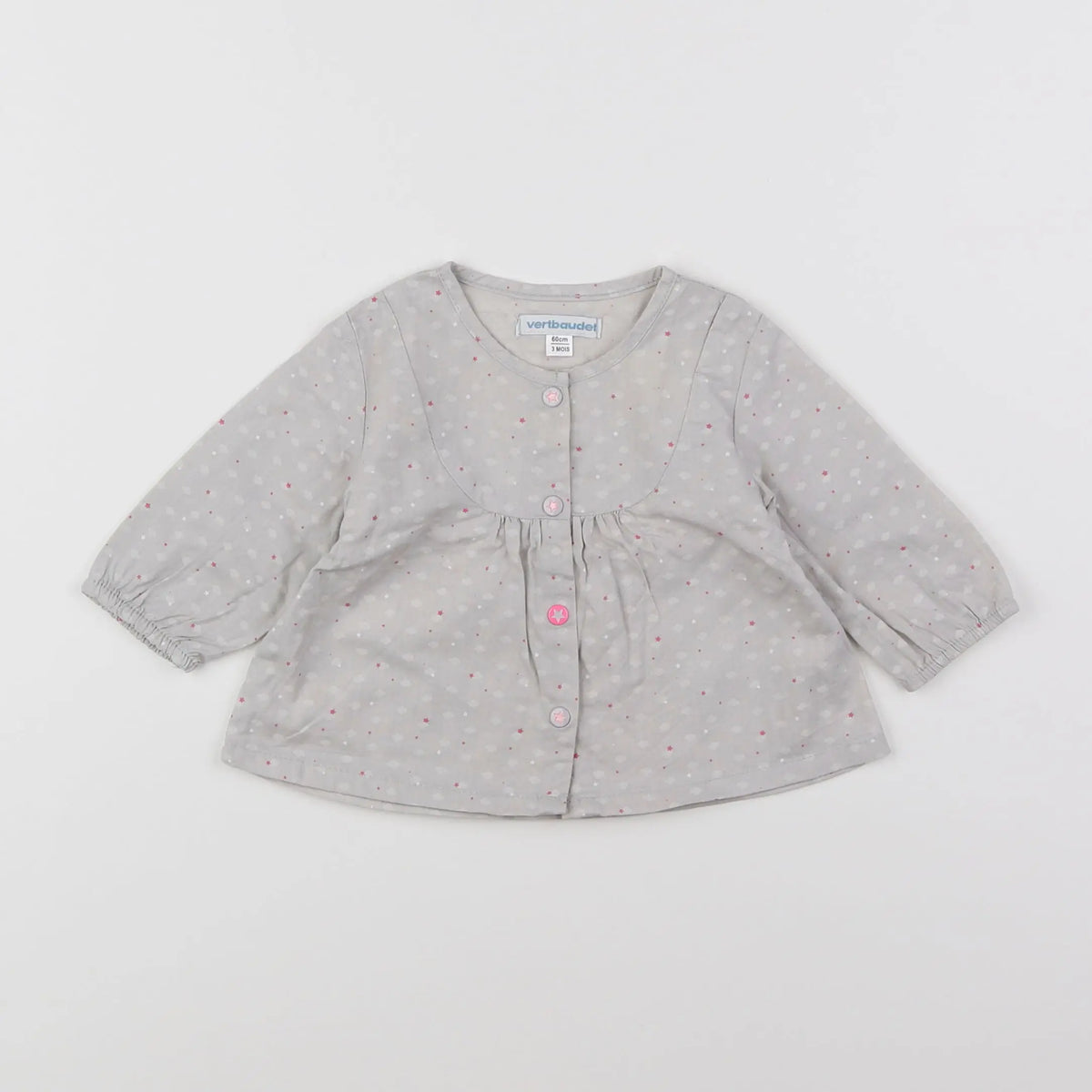 Vertbaudet - blouse gris - 3 mois