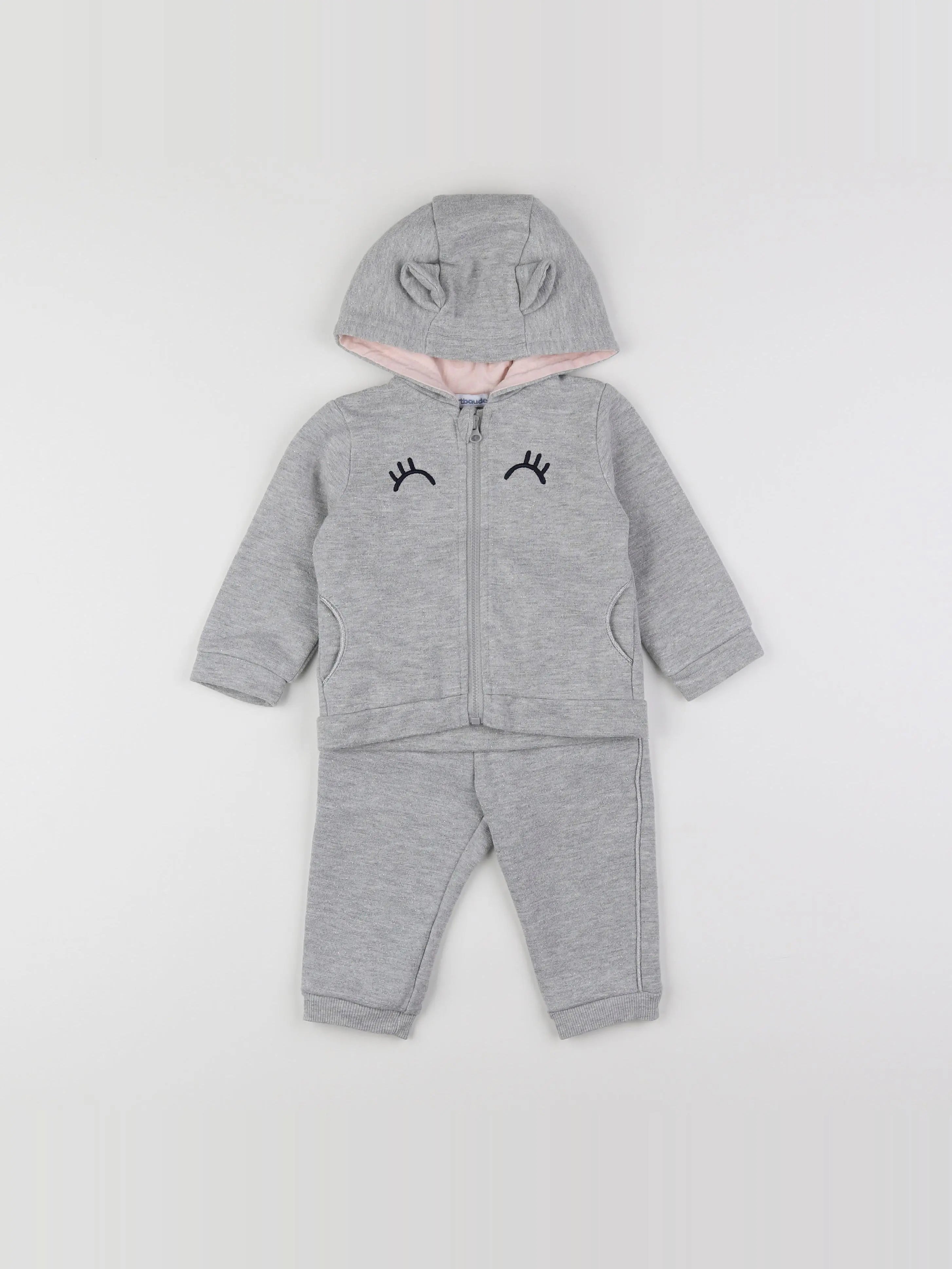 Vertbaudet - ensemble gris - 6 mois