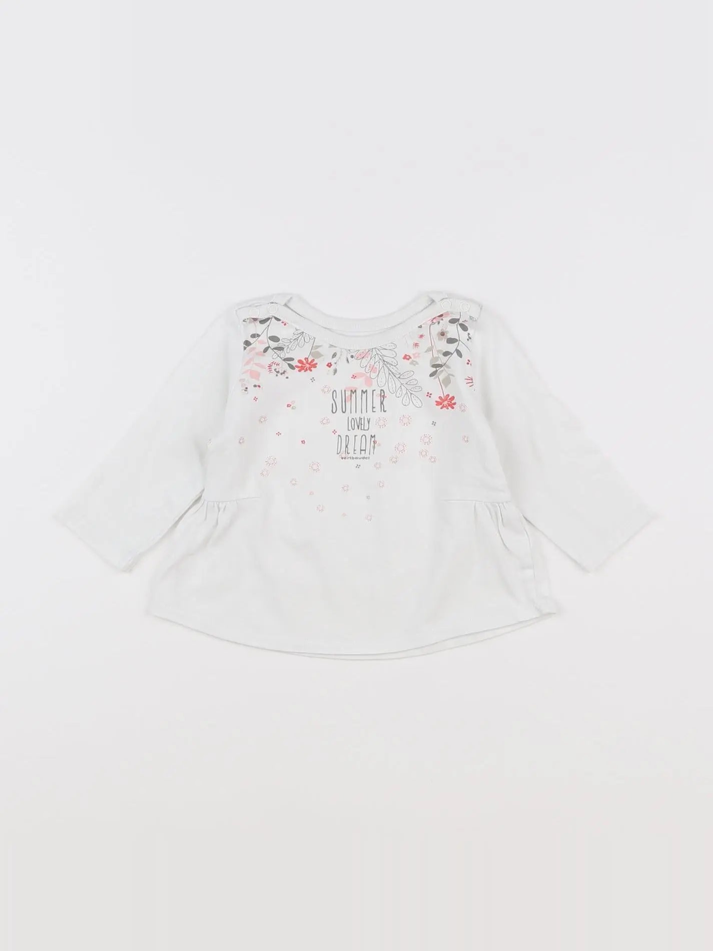 Vertbaudet - tee-shirt blanc - 3 mois