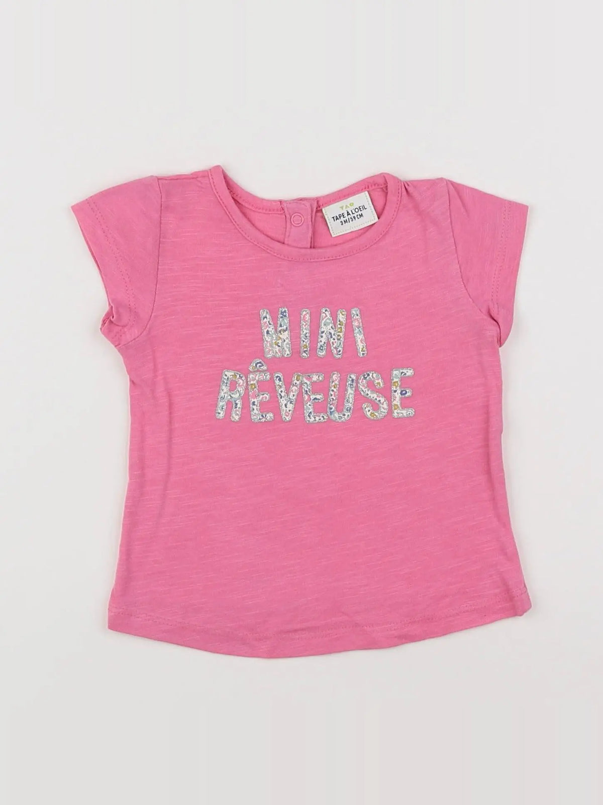 Tape à l'oeil - tee-shirt rose, or - 3 mois