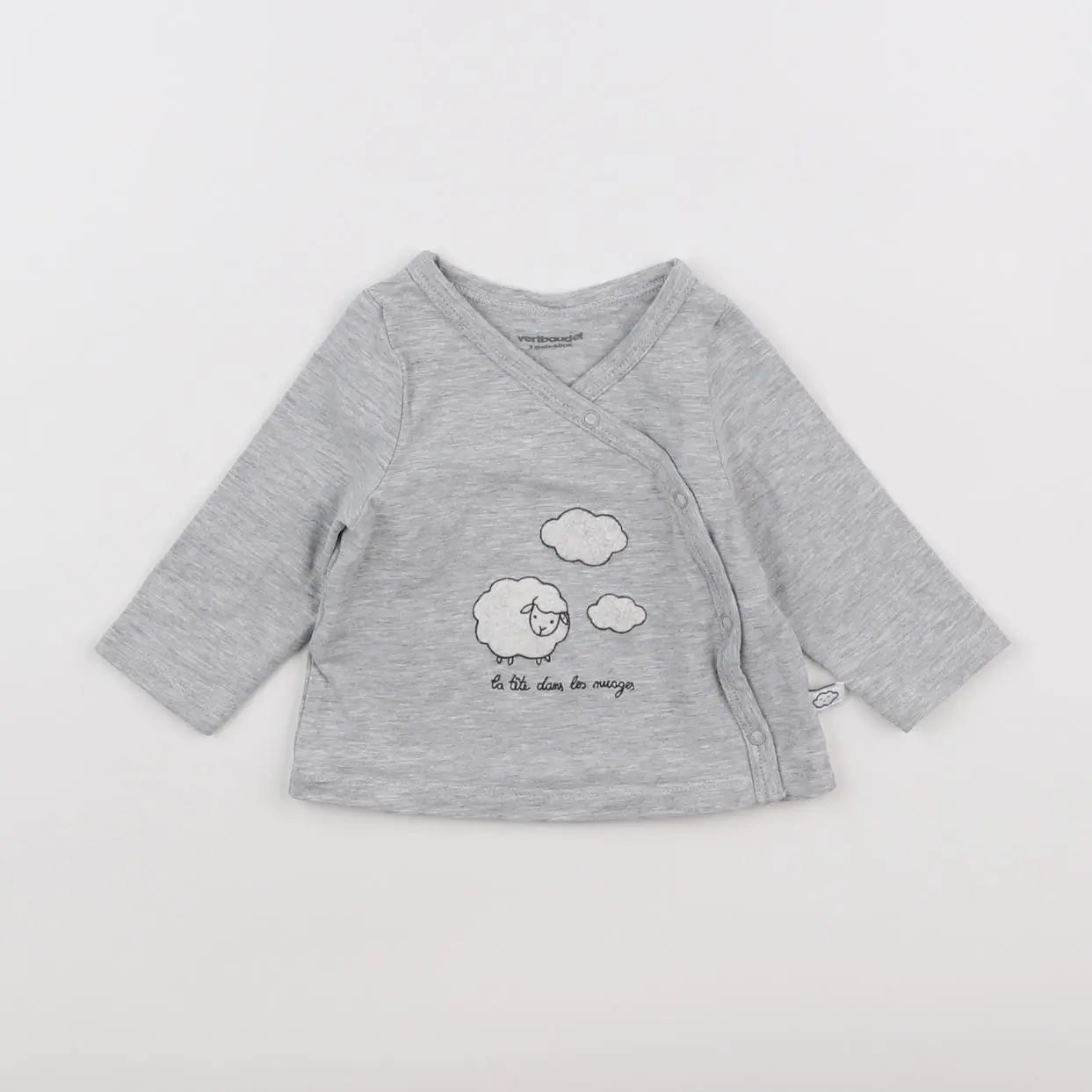 Vertbaudet - tee-shirt gris - 3 mois