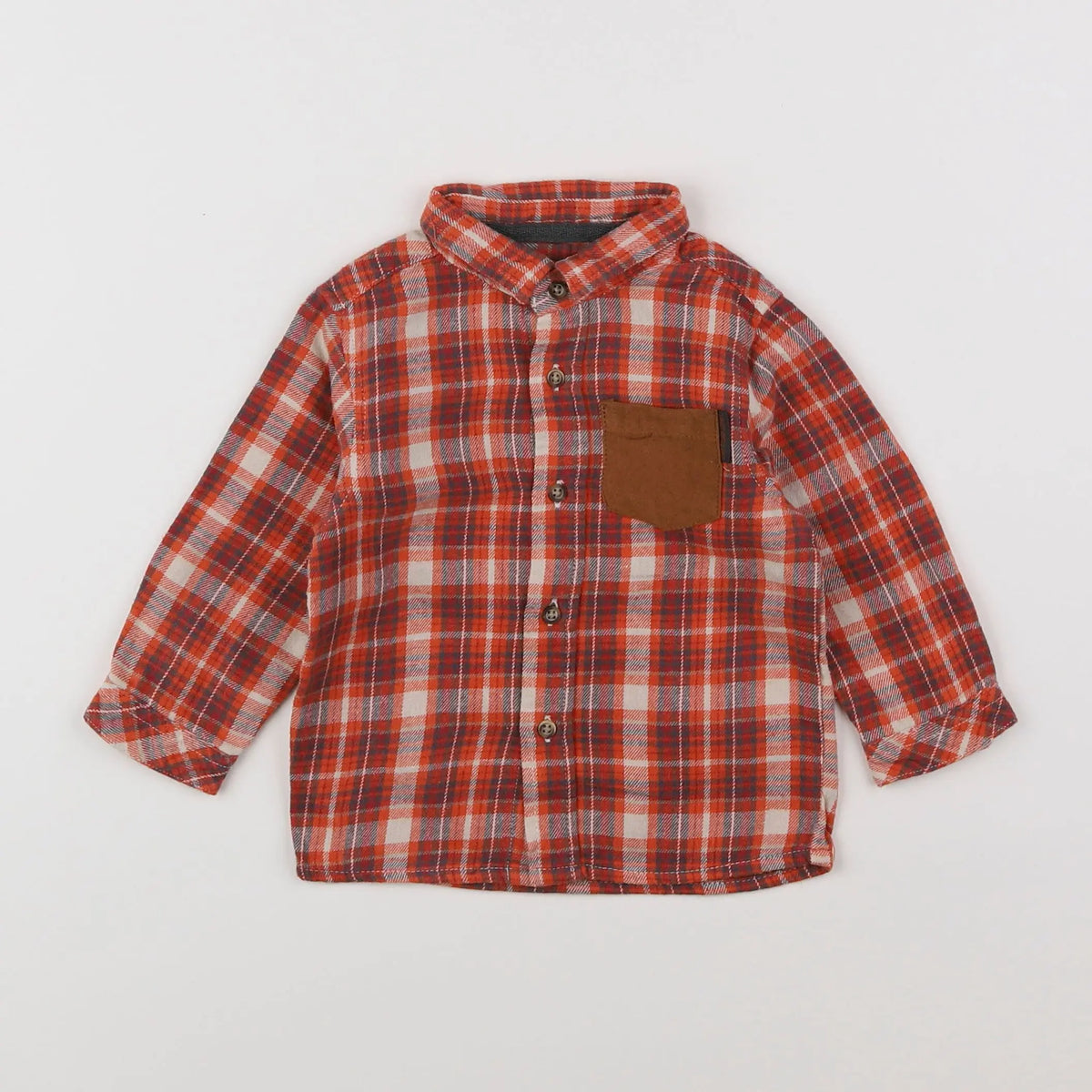 Vertbaudet - chemise rouge - 9 mois