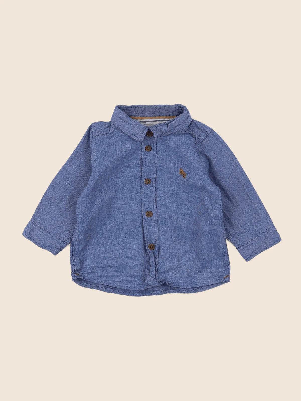 H&M - chemise bleu - 3/6 mois