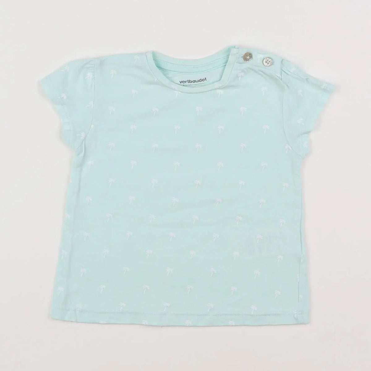 Vertbaudet - tee-shirt bleu, blanc - 6 mois