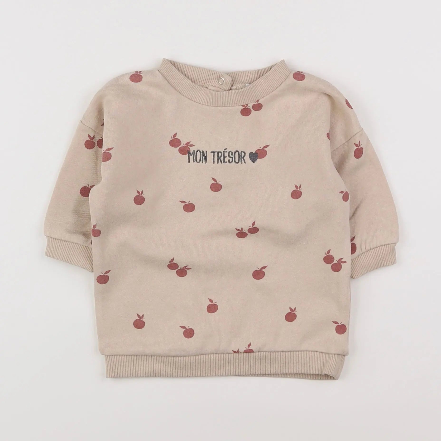 Vertbaudet - sweat beige - 6 mois