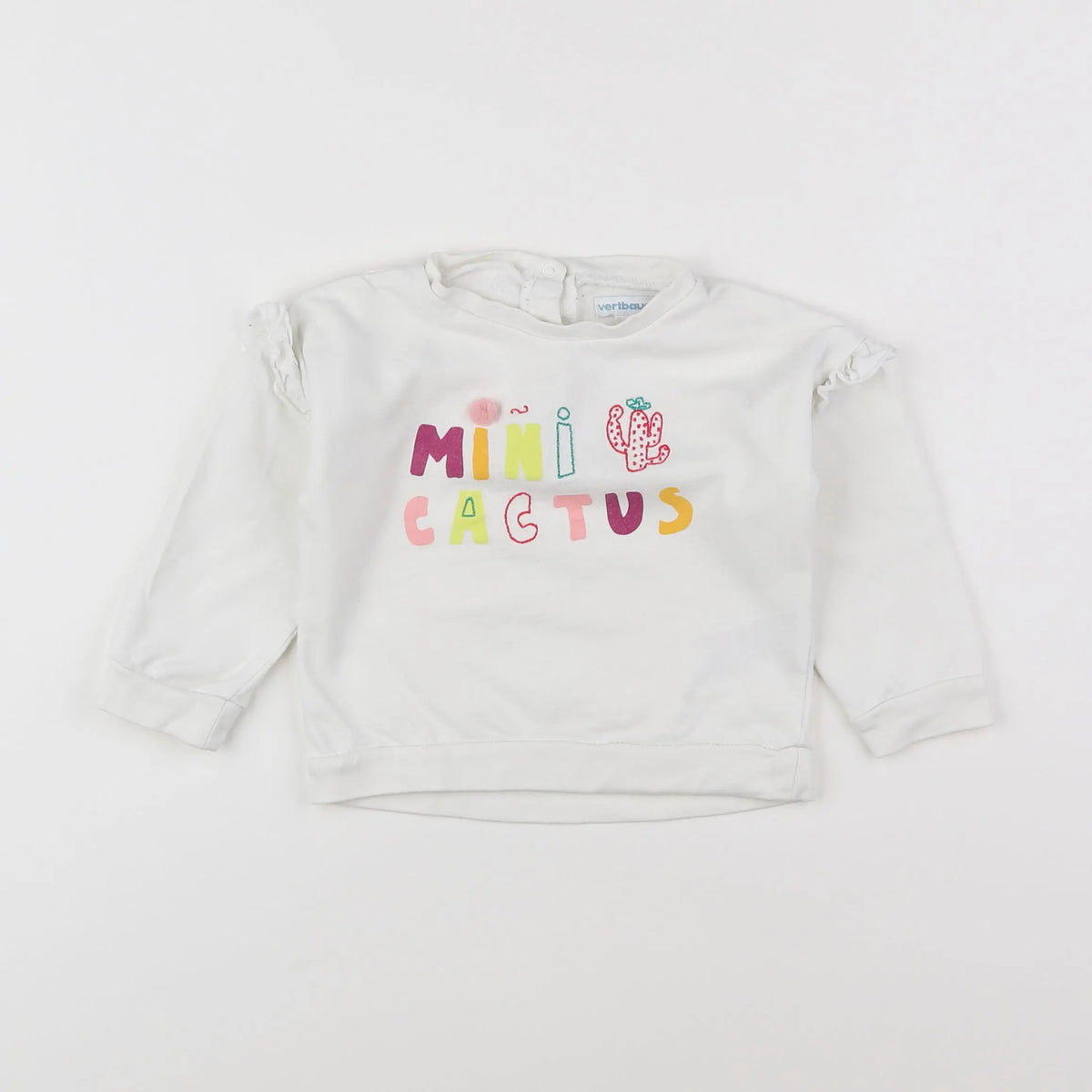 Vertbaudet - sweat blanc, multicolore - 18 mois