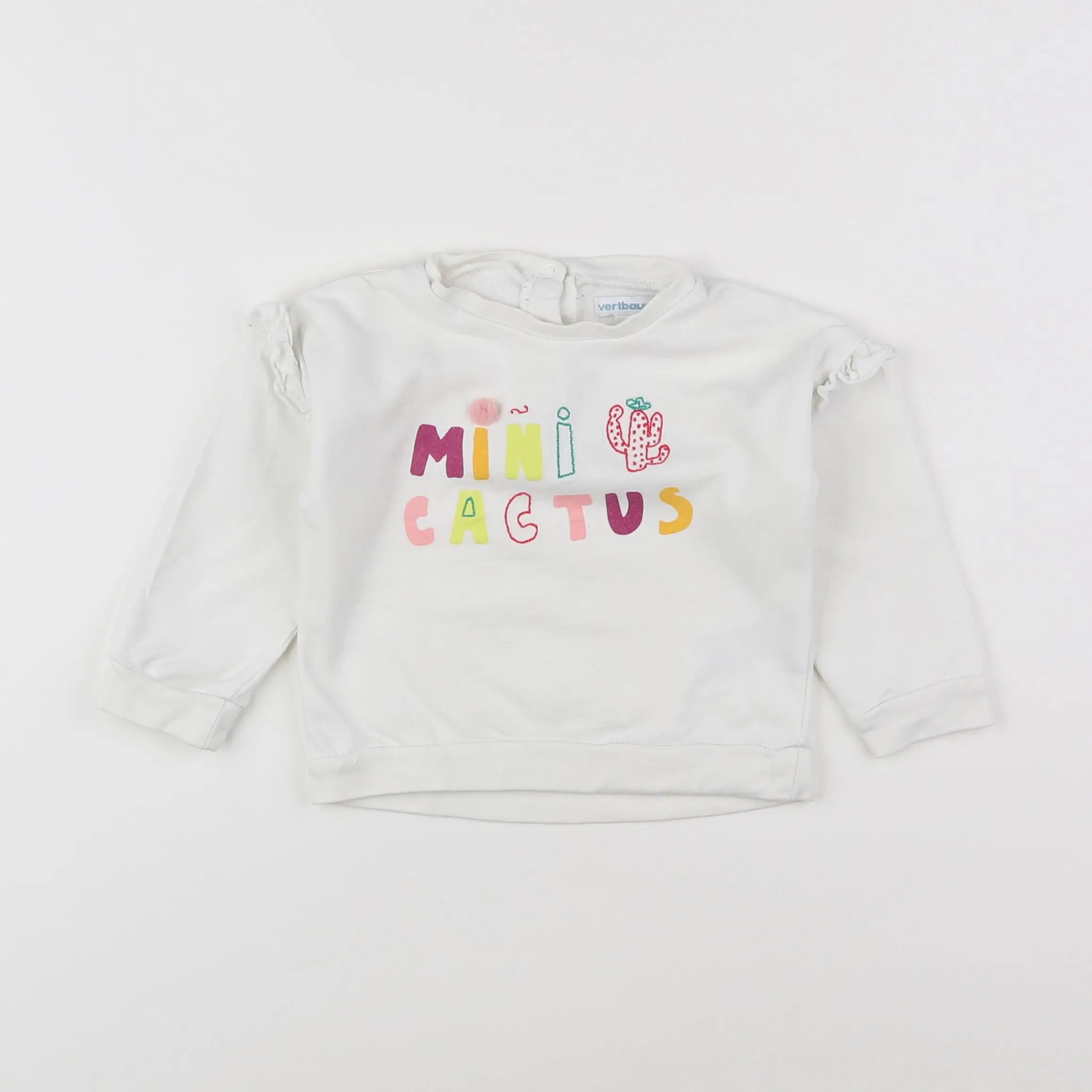 Vertbaudet - sweat blanc, multicolore - 18 mois