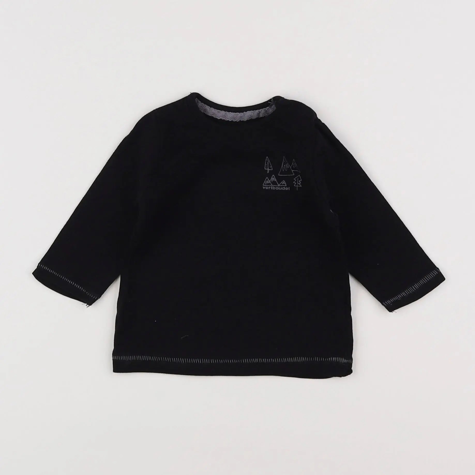 Vertbaudet - tee-shirt noir - 3 mois