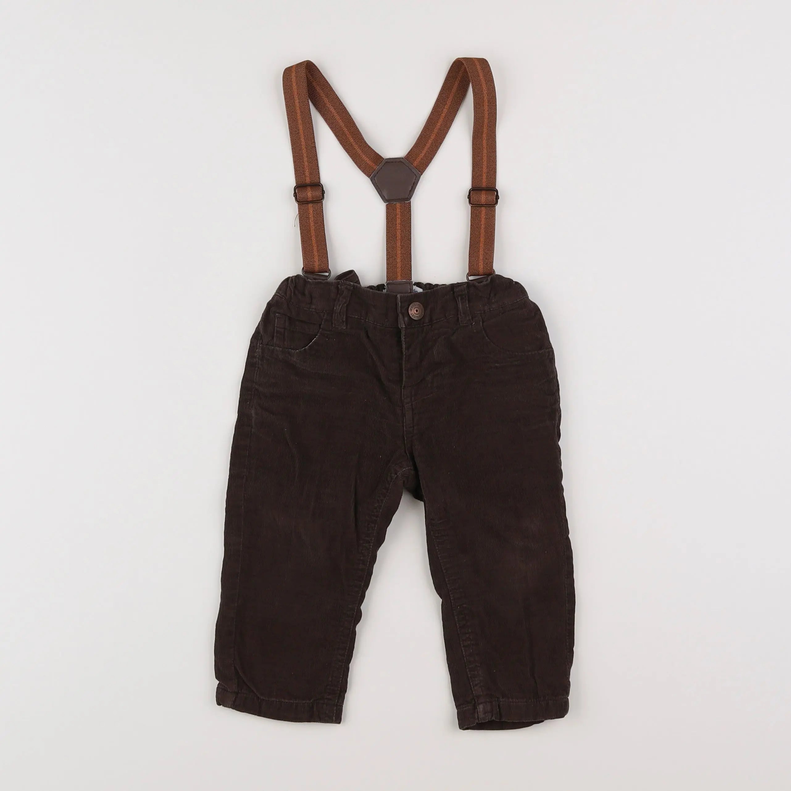 Vertbaudet - pantalon marron - 12 mois