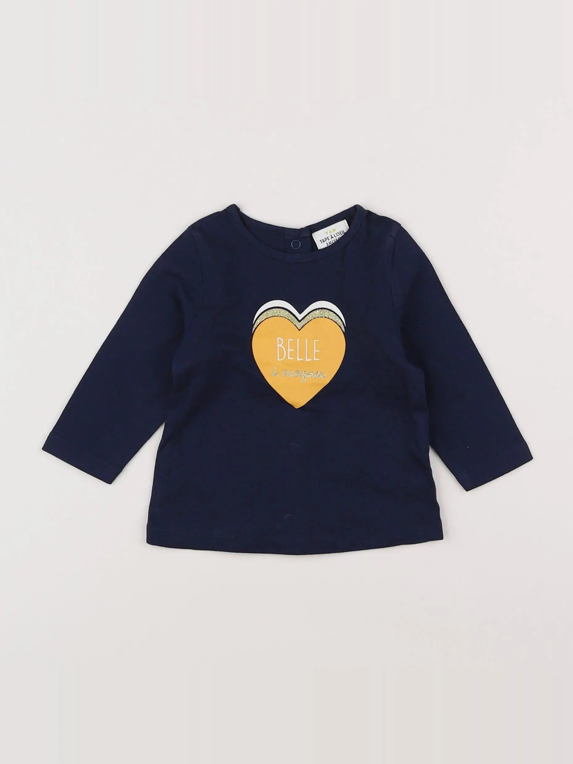 Tape à l'oeil - tee-shirt bleu, jaune - 3 mois