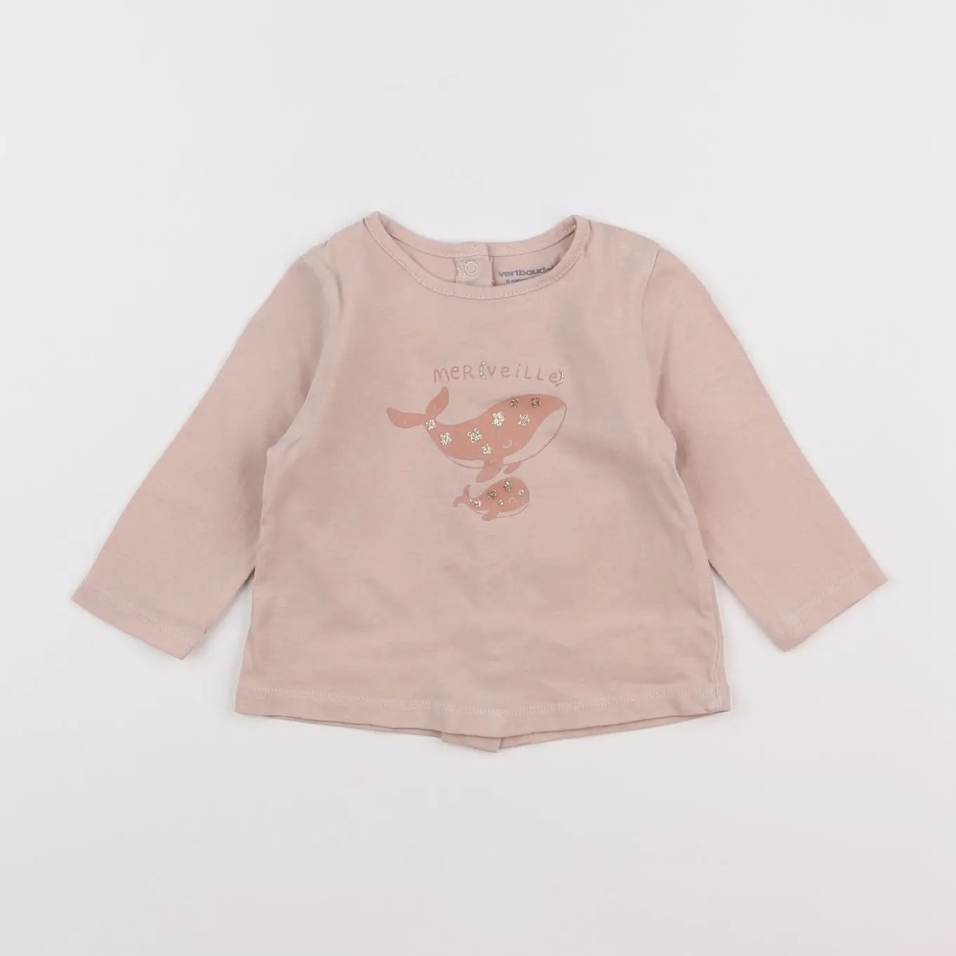 Vertbaudet - tee-shirt rose - 6 mois