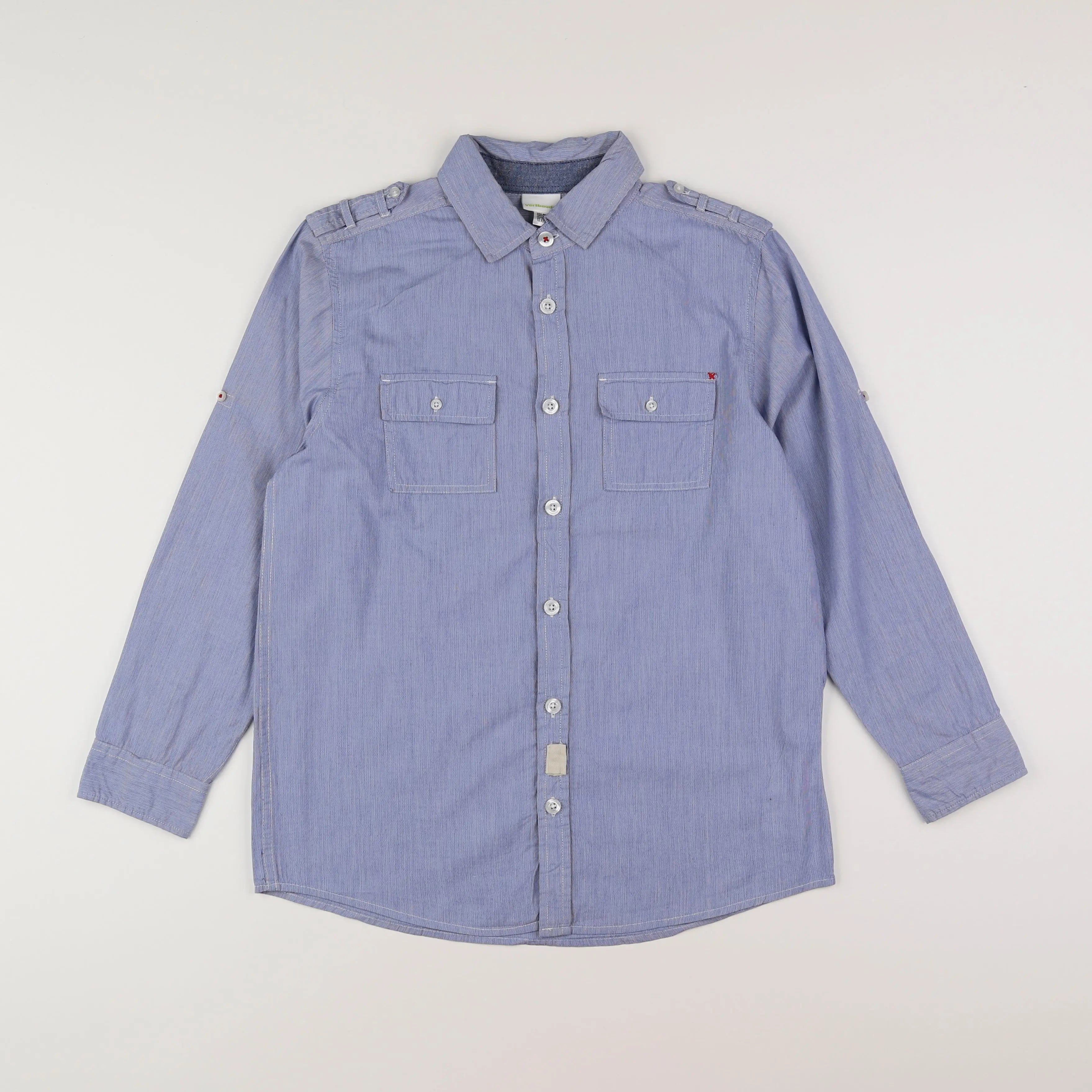 Vertbaudet - chemise imprimé au dos bleu - 12 ans