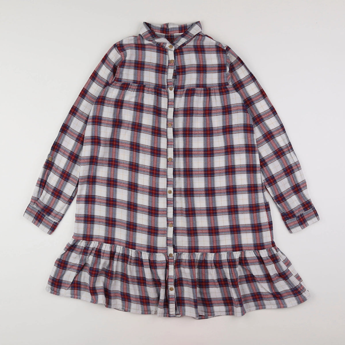 Vertbaudet - robe rouge, blanc - 12 ans