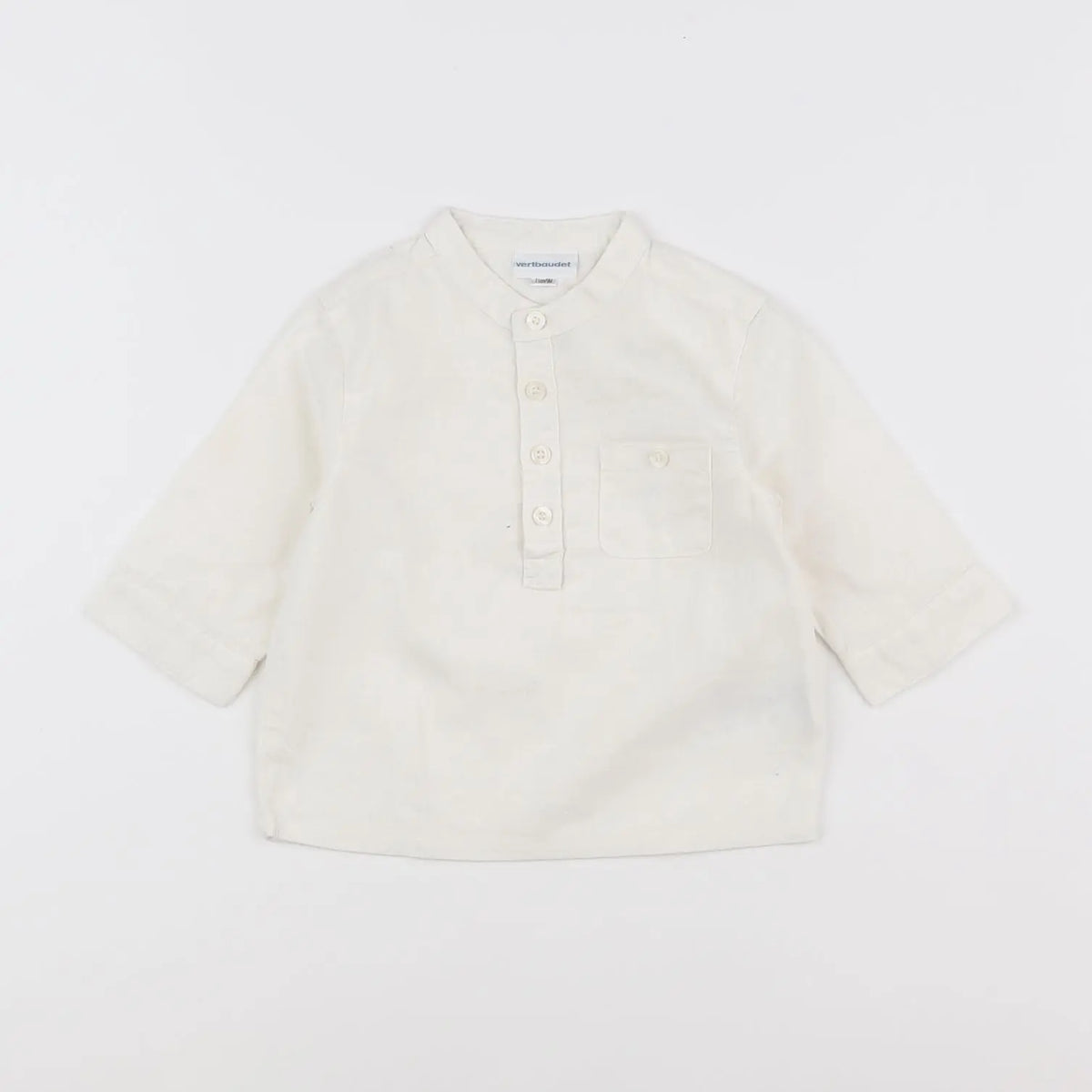 Vertbaudet - chemise beige - 9 mois