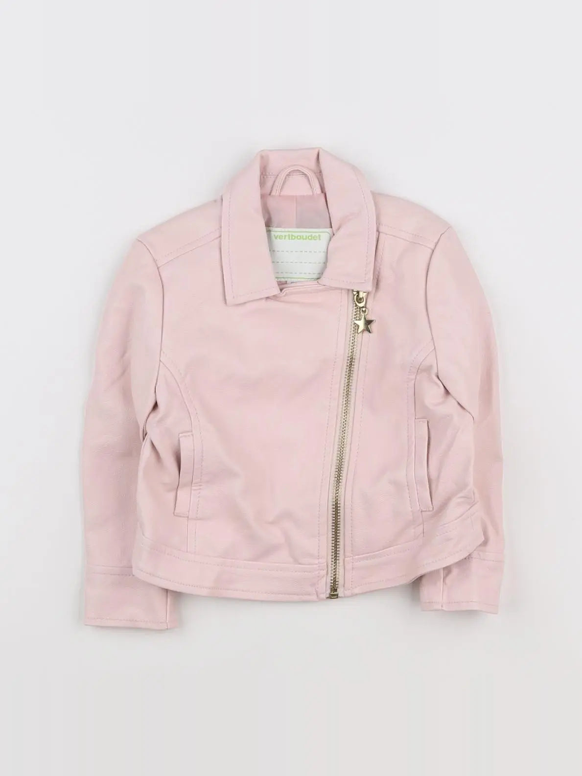 Vertbaudet - veste simili cuir rose - 2 ans