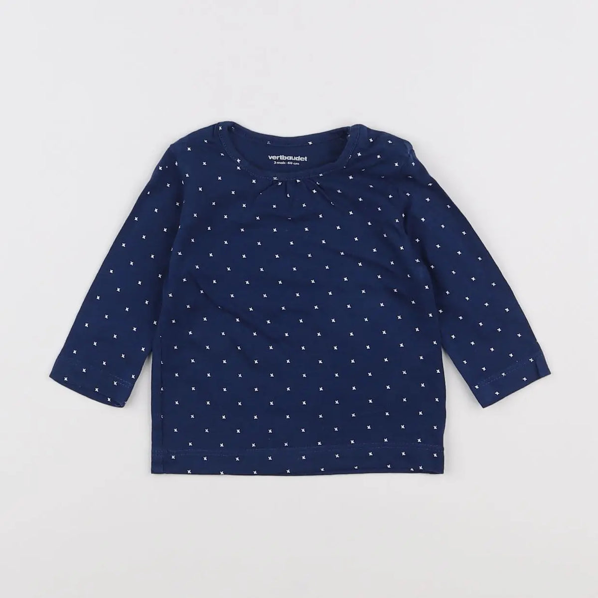 Vertbaudet - tee-shirt bleu - 3 mois