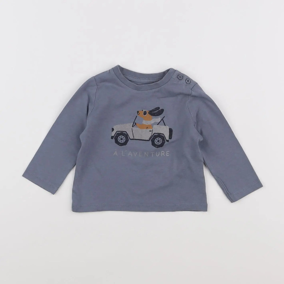 Vertbaudet - tee-shirt bleu - 9 mois