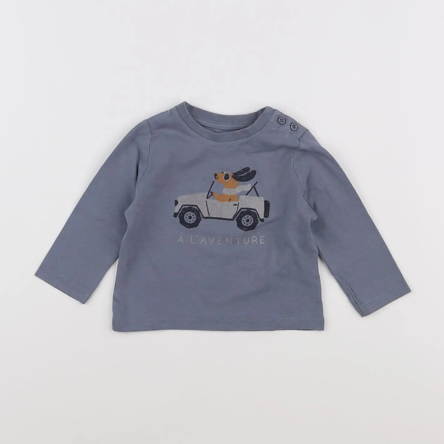 Vertbaudet - tee-shirt bleu - 9 mois