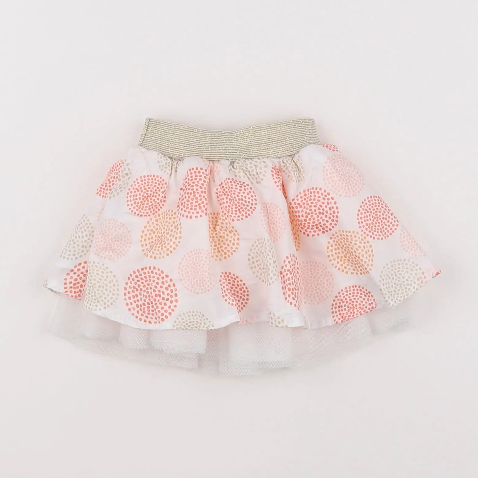 Vertbaudet - jupe blanc, rose - 3 mois