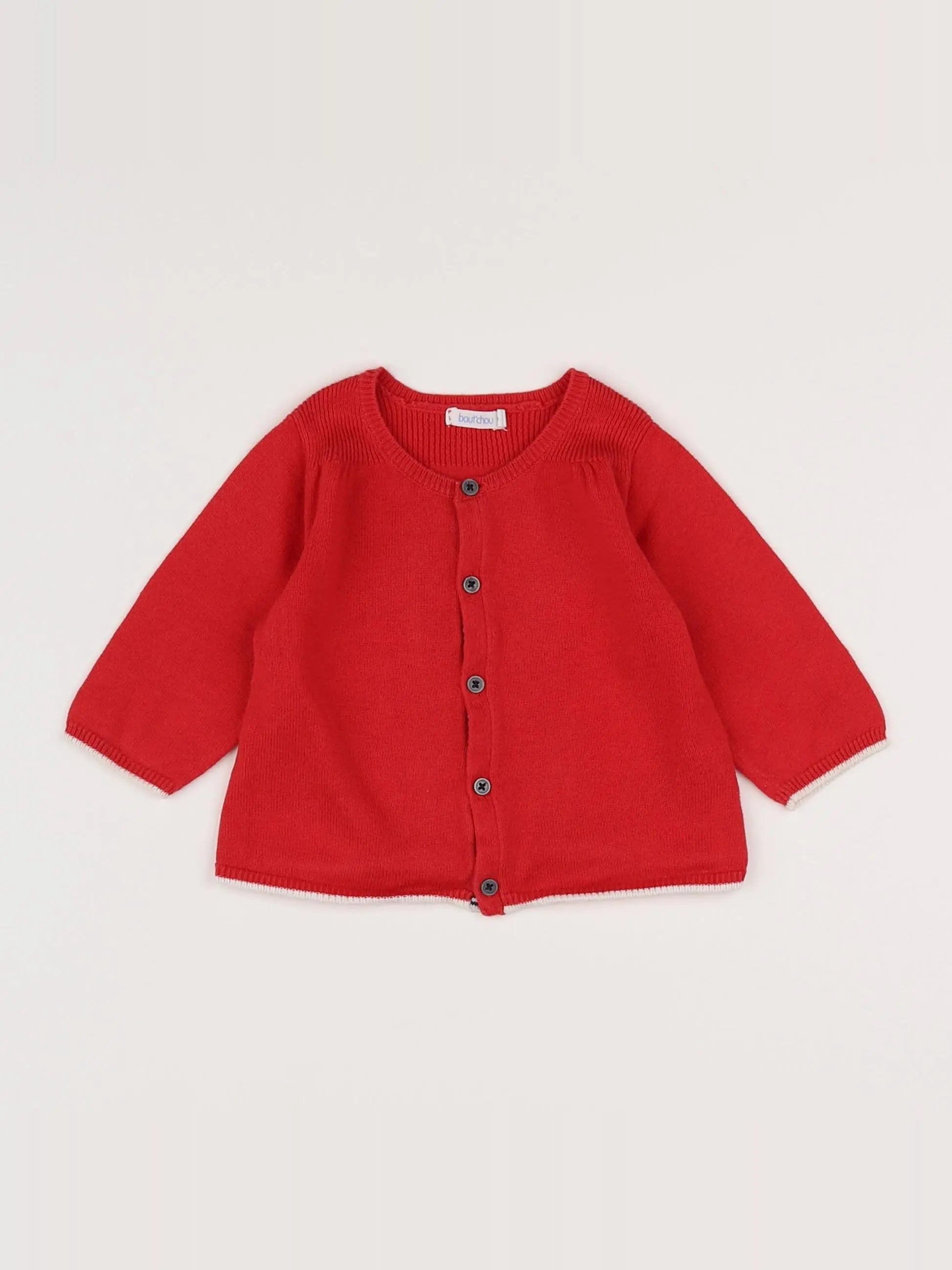 Boutchou - gilet rouge - 6 mois