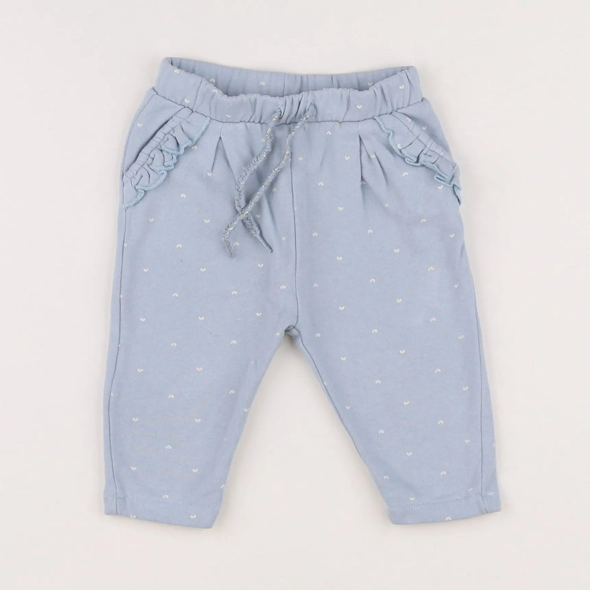 Vertbaudet - pantalon bleu, blanc - 6 mois