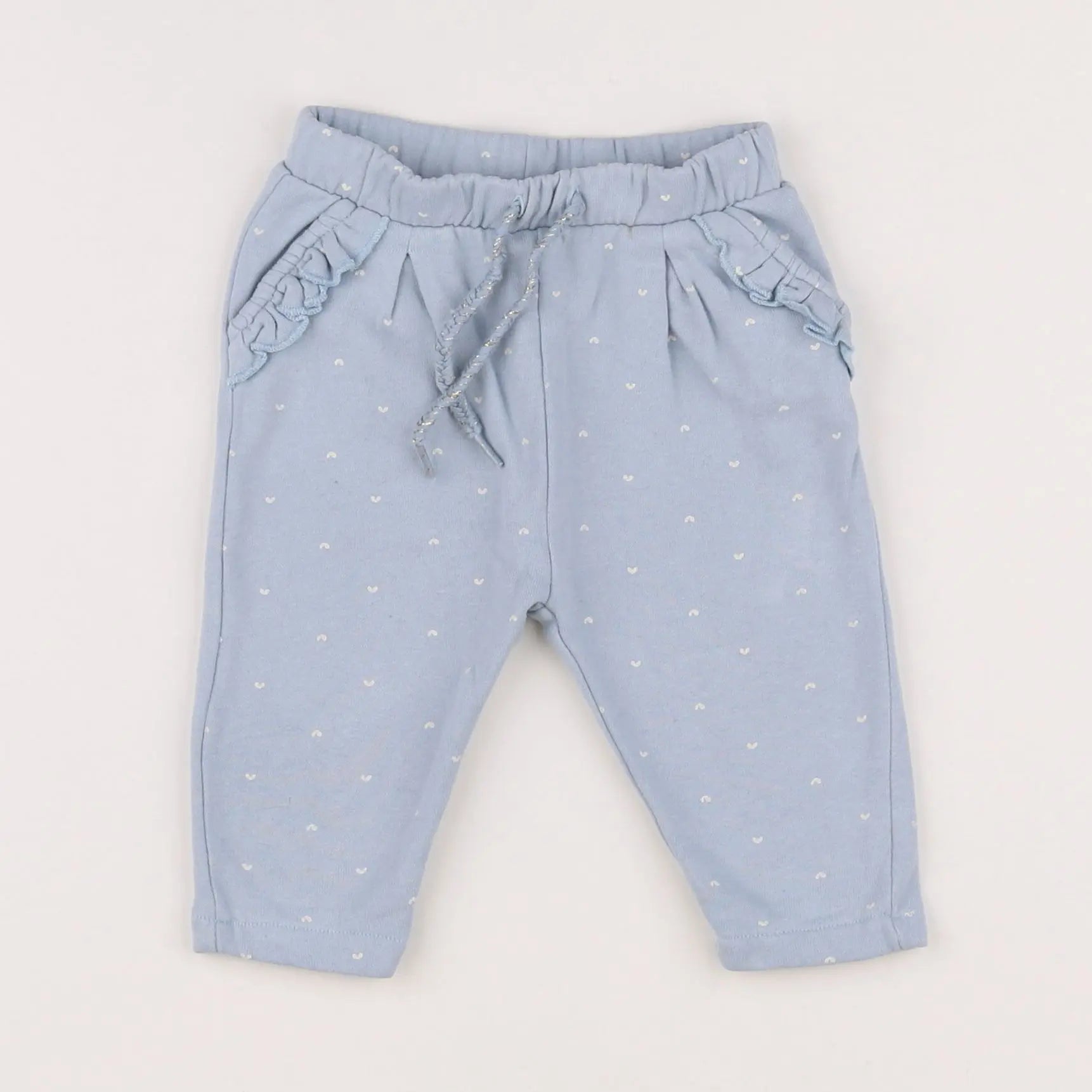 Vertbaudet - pantalon bleu, blanc - 6 mois