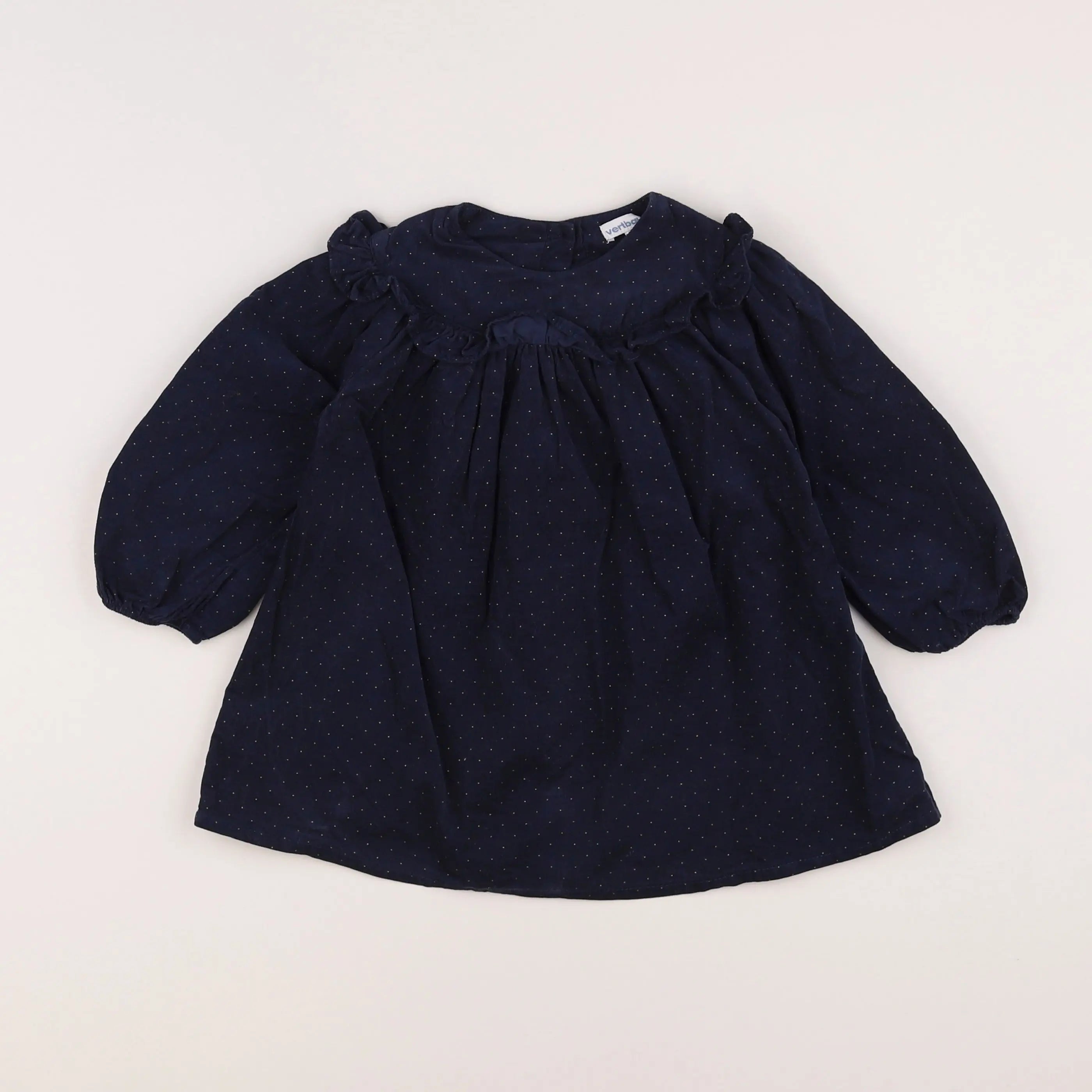Vertbaudet - robe bleu, or - 2 ans