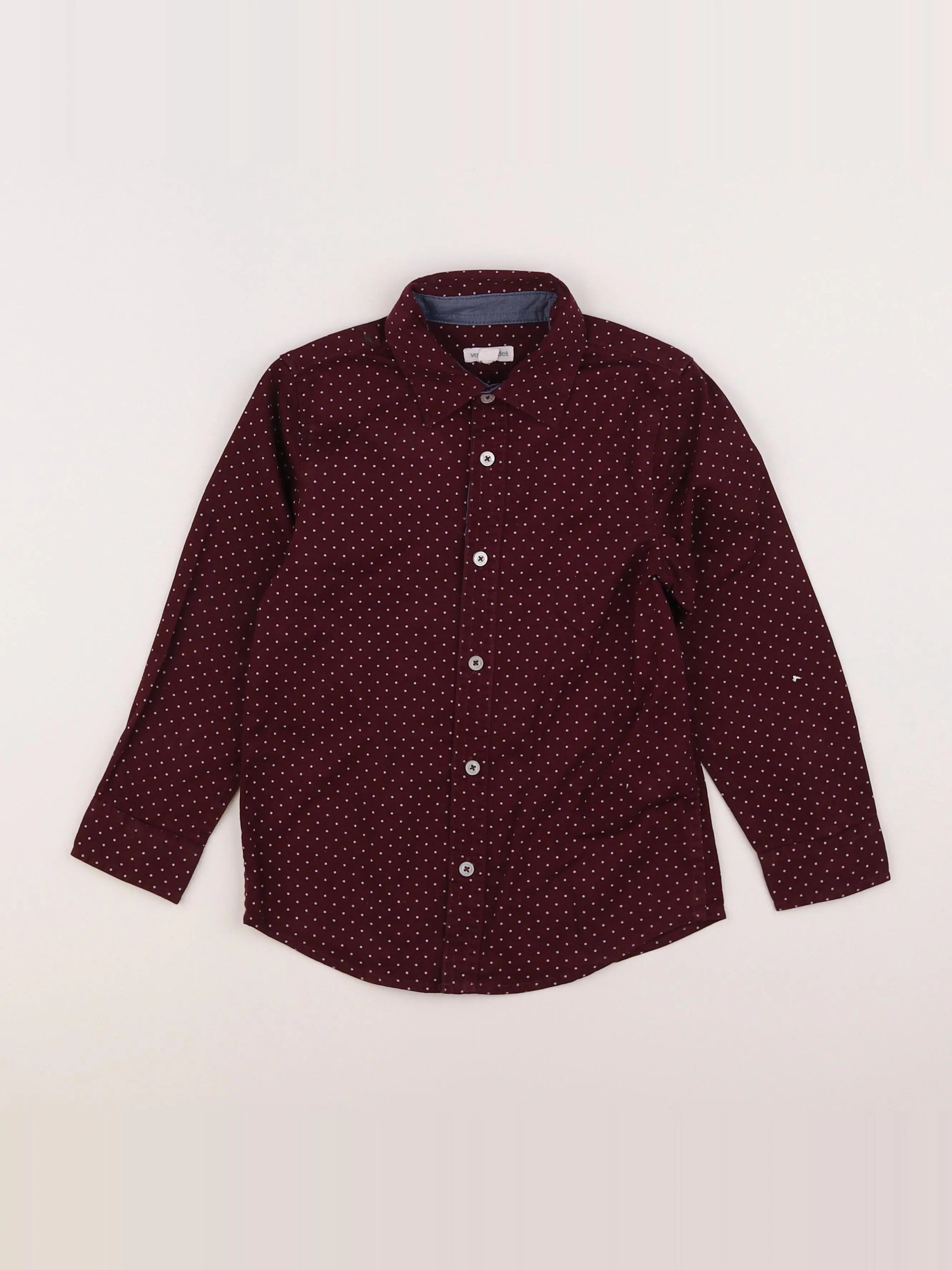 Vertbaudet - chemise rouge, blanc - 6 ans