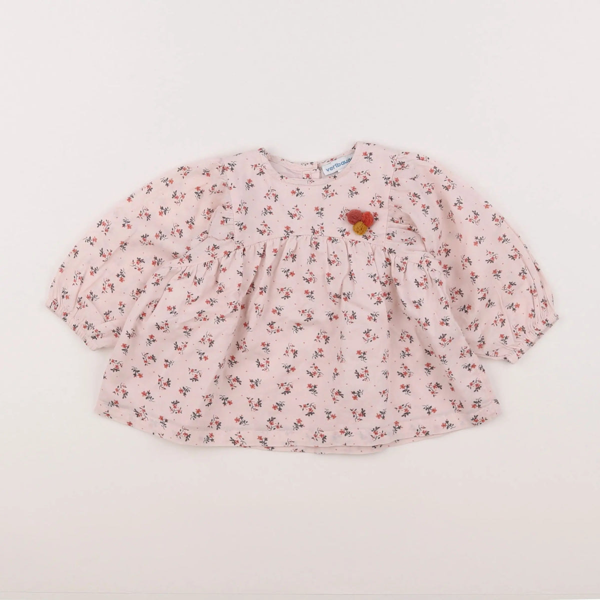 Vertbaudet - blouse rose, gris - 9 mois
