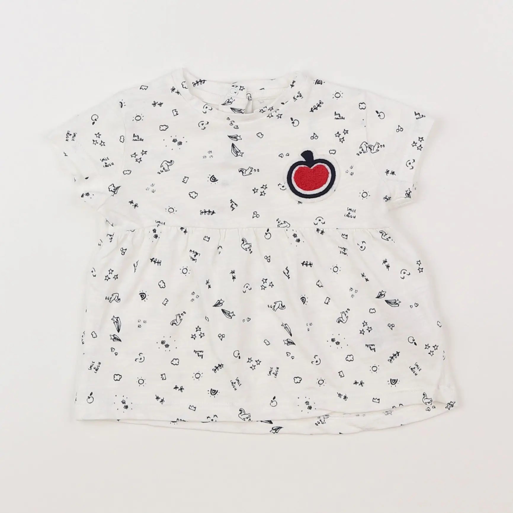 Vertbaudet - tee-shirt blanc - 9 mois