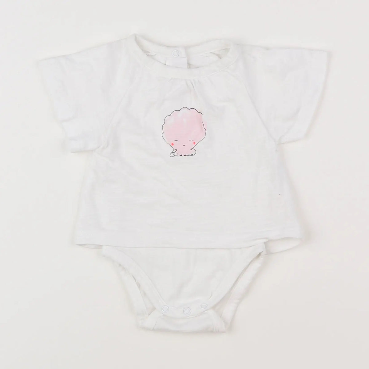 Vertbaudet - body tee-shirt blanc - 3 mois