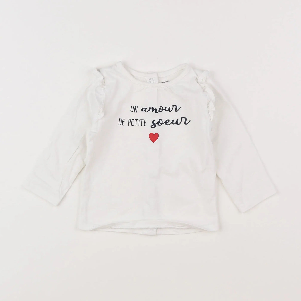 Vertbaudet - tee-shirt blanc - 6 mois