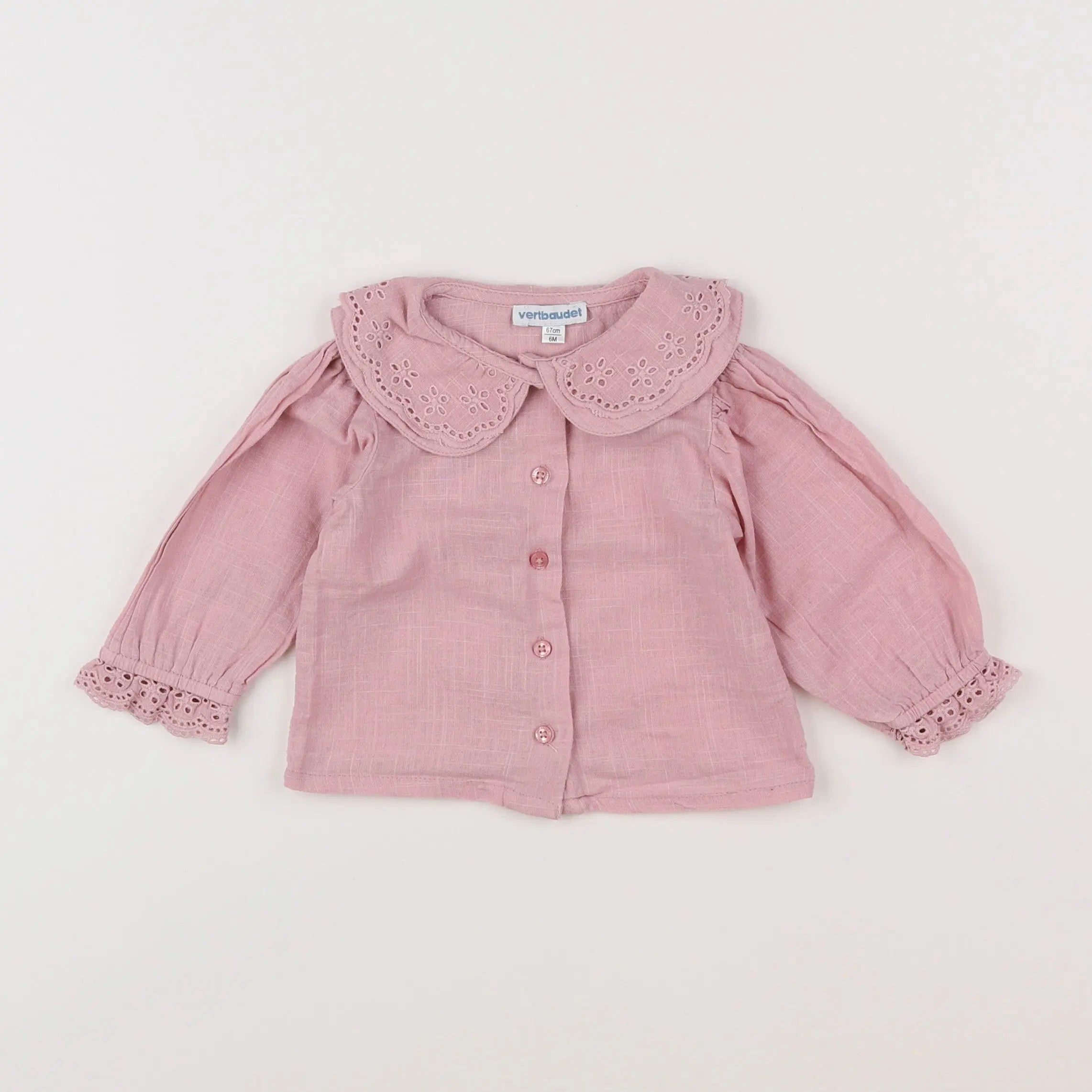 Vertbaudet - blouse rose - 6 mois